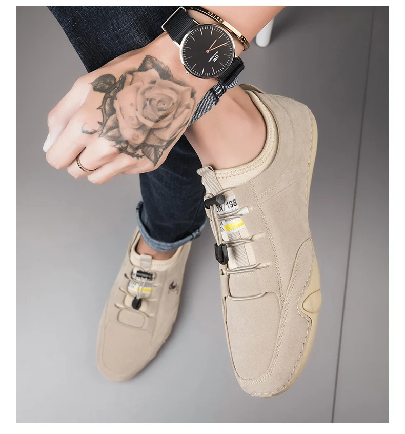 ミチ Leather Sneakers Casual Shoes for Men Fashion Moccasin Footwear