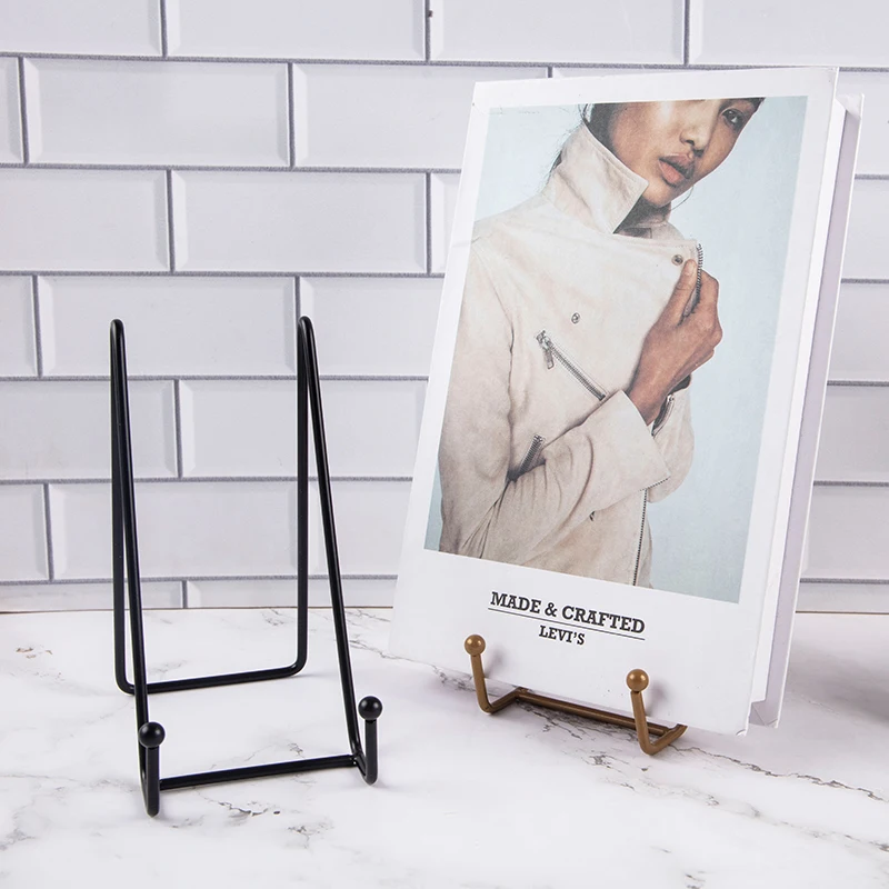 Plate Display Stand Metal Plate Stands Holder Display Pictures Frame Photo Decorative Dish Tabletop Arts plate display stand