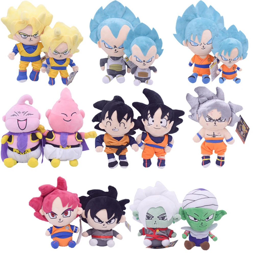 20cm Anime Dragon Ball Super Stuffed PP Cotton Dolls Kawaii Goku Vegeta Goten Plush Soft Toys Kids Birthday Christmas Gifts dragon ball xenoverse pc