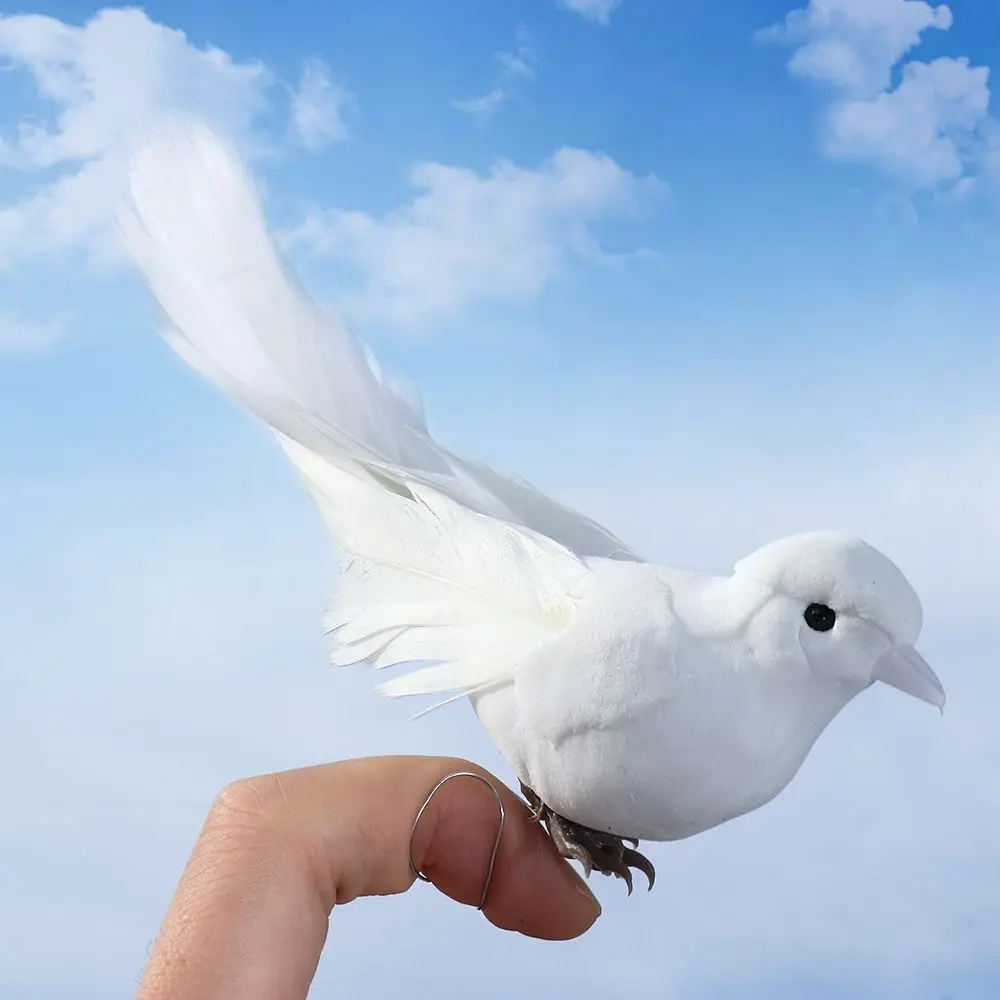 Simulation White Pigeon Home Decor Artificial Lover Peace Pigeons Garden Wedding Decortions Imitation Bird Model Xmas Tree Decor