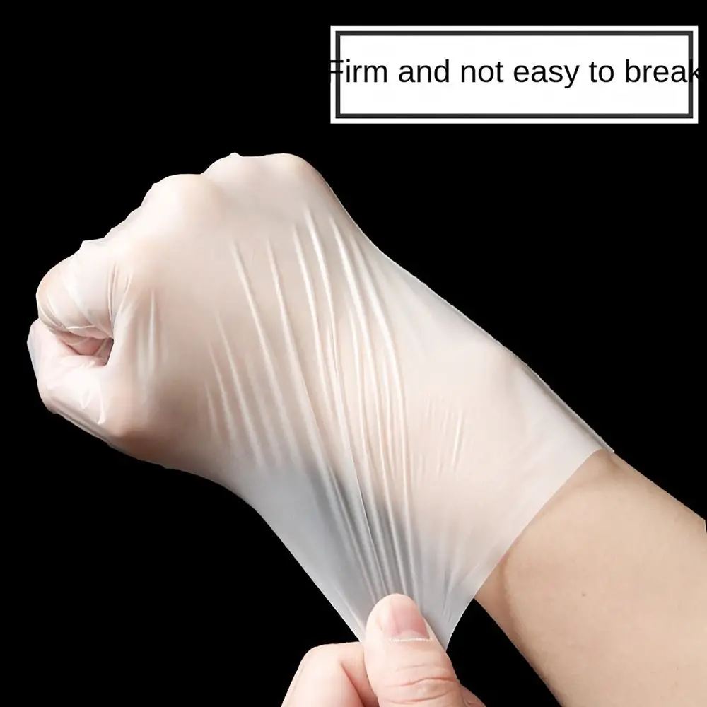 Description Picture 6 of item100Pcs Acid Work Safety Disposable Gloves Non-Slip S/M/L/XL Cleaning Gloves Food Grade Transparent Latex Free Gloves Market