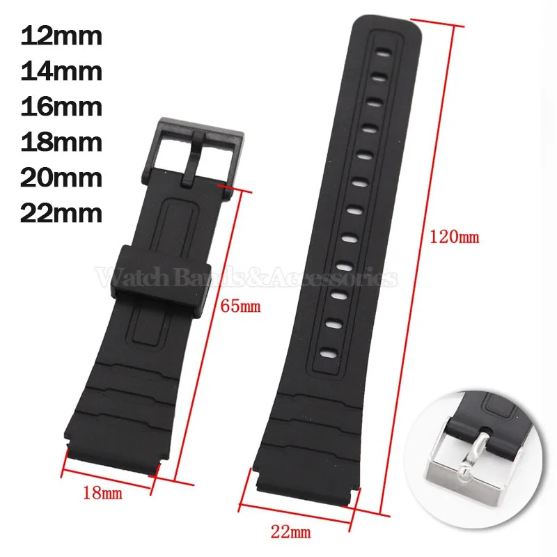Premium Multi-Size Silicone Waterproof Watch Strap Replacement - Versatile Rubber Wrist Band