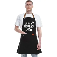 Fashion Printed Best DAD Kitchen Apron Father's Day Gift Man BBQ Cooking Chef Apron 3 Pockets Unique Birthday Thanksgiving Apron 1