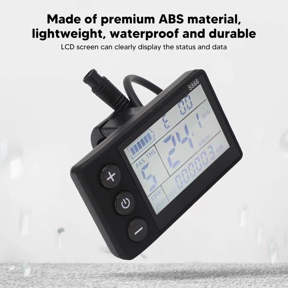 Waterproof LCD Display For Electric Bikes - Multi-Function Meter For E-Bike Conversion Kits