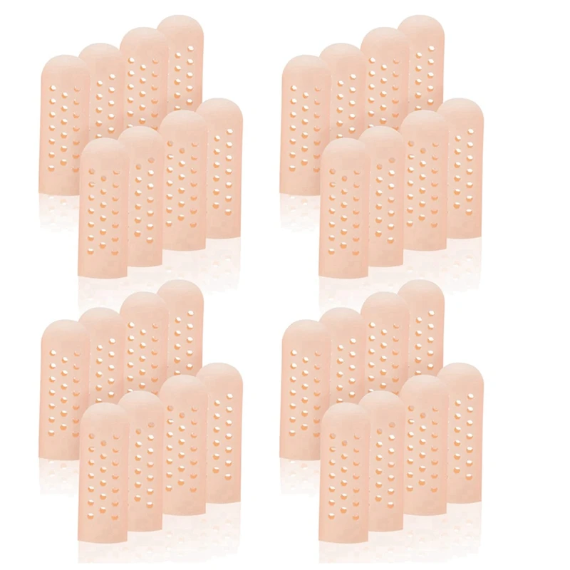 32Pcs Silicone Finger Protectors Breathable Finger Caps Fingertips Covers Sleeves Support for Cracking finger protector finger guard