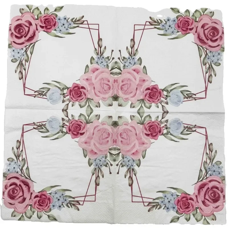 10/20pcs/Pac 33*33cm 2-Ply DIY Printed Napkins Fresh Flower Model Wedding Flower Paper Hotel Party Folded Square Facial Tissue