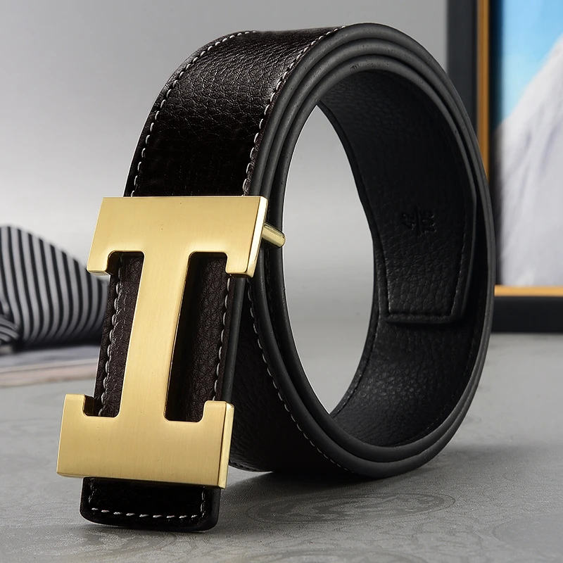 VOOTHOST Brand Design Belt For Men Fashion Smooth Buckle Belts Alloy Buckle Belts Leather Belts Gifts Business Casual Jeans Waist VA064_vogarts.com
