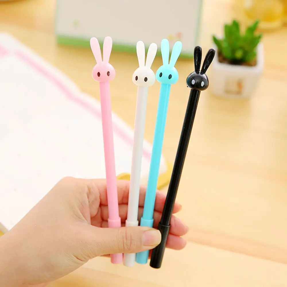 

Office Supplies Cartoon Animal 0.5mm Writting Tool Neutral Pen Rabbit Gel Pen Cute Bunny Pen Black Ink Pen Signature Pen