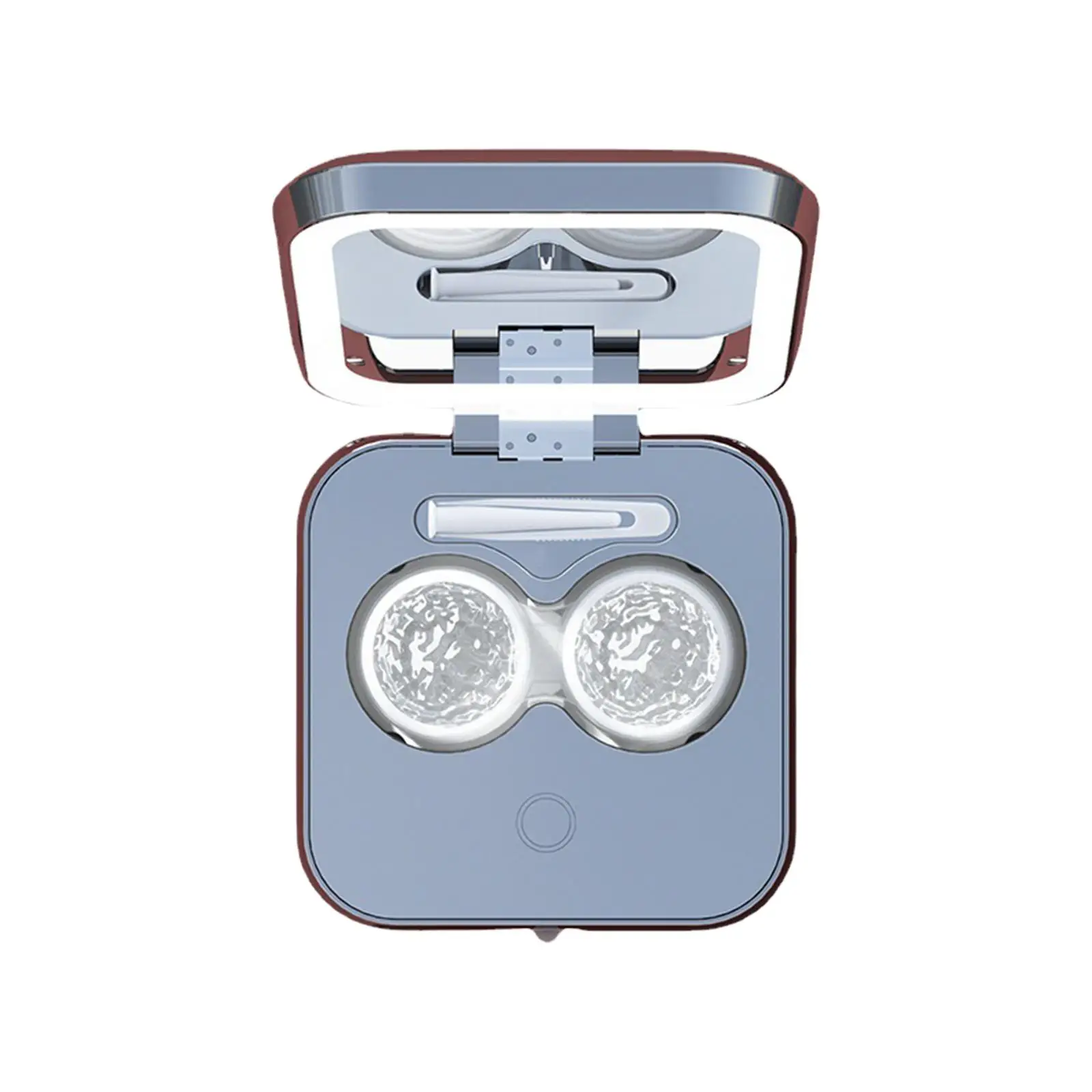 Contact Lens Ultrasonic Cleaning Machine Eye Contact Lens Case USB Rechargeable Small Size Travel with Mirror Cleaner Container