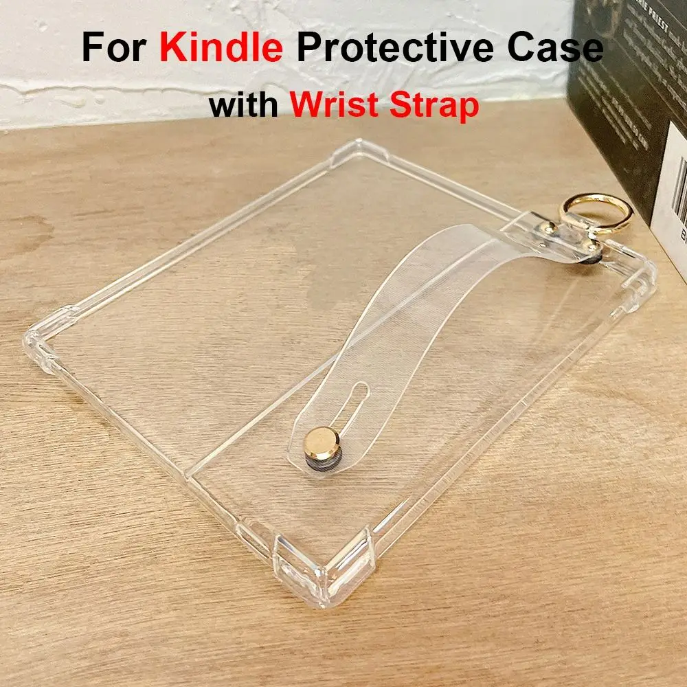 Con Cinturino Da Polso E-Reader Case Airbag Trasparente 9/10/11Th Gen Cover Posteriore 2022 Morbido Per Kindle Paperwhite 1/2/3/4/5