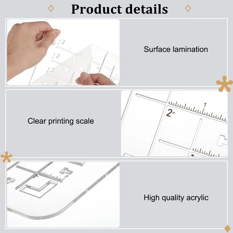 A88Z Boxy Bag Making Templates Acrylic Cutting Templates With Scale Bag Maker Boxed Bottom Cutting Template