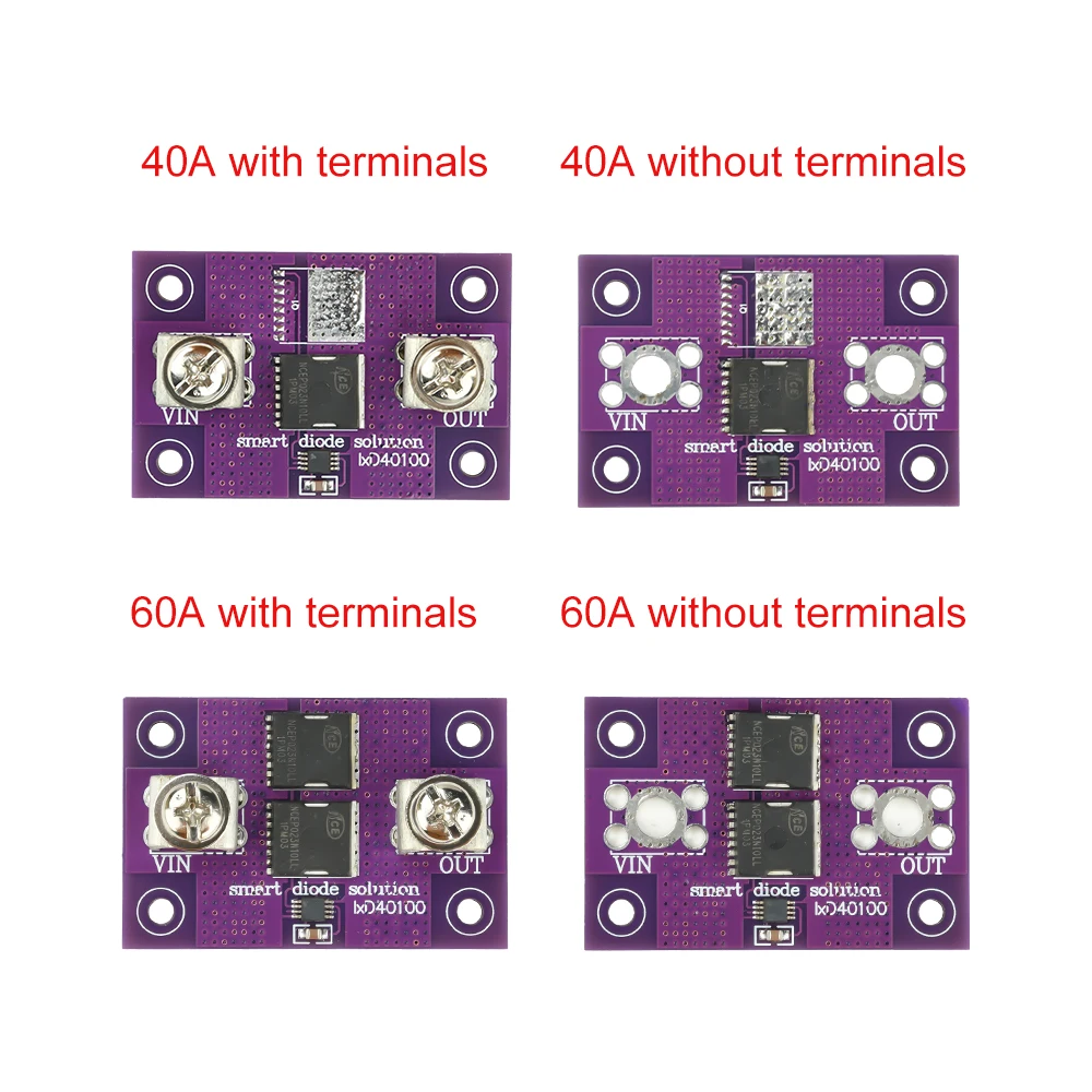 40a 60a Without Grounding, No Voltage Limitation, Ideal Diode Module, Anti Backflow And Anti Reverse Connection