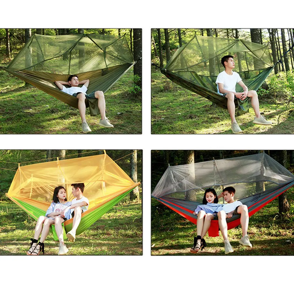 Portable Outdoor Mosquito-proof Aerial Camping Hammock Breathable Anti-mosquito Durable Hammock Hanging Bed Sleeping Swing best Outdoor Furniture