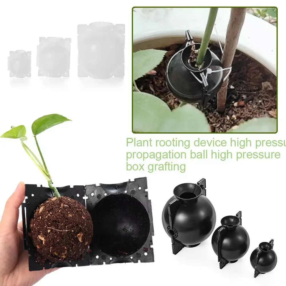 10Pcs Rooting Ball Box Grafting Tool Reusable High Pressure Tree Rooter Air Layering Propagation Seedling Pot Rooting Ball