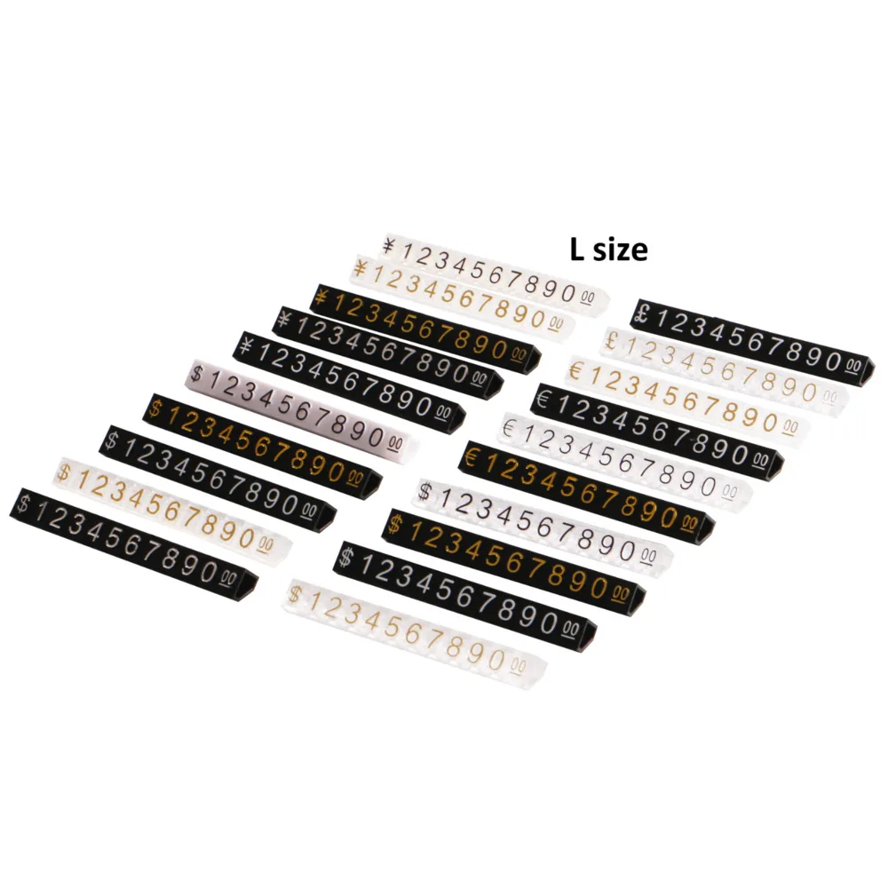 Adjustable Price Tag for Jewelry Display Counter Stand Number Letter Dollar Euro Block Kit electronic price tag