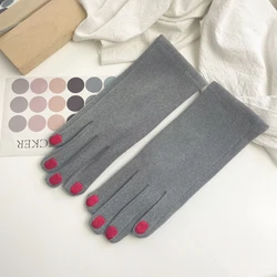 Elegant Women's Vintage Winter Full Finger Touchscreen Gloves (Gray)