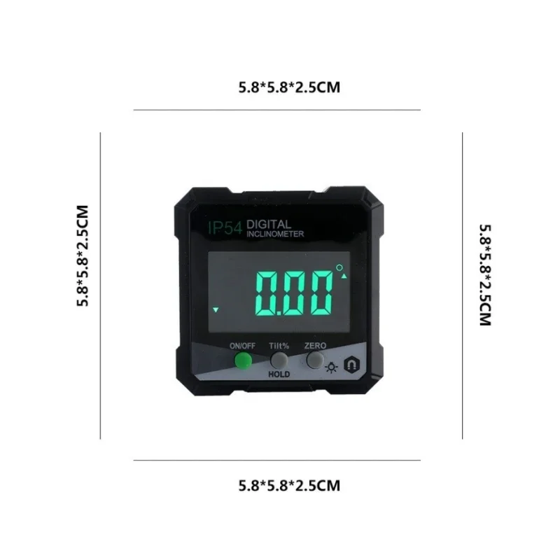 Inclinometer 4 * 90 Degree IP54 LCD Screen Four Sided Magnetic Digital Display LCD Inclinometer Angle Box Protractor