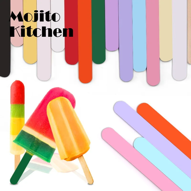 10Pcs DIY Acrylic Ice Summer Reusable Popsicle 11.3x1cm Crafts Sticks Ice Cream Sticks Cakesicle Ice Pop Candy Popsicle Mold