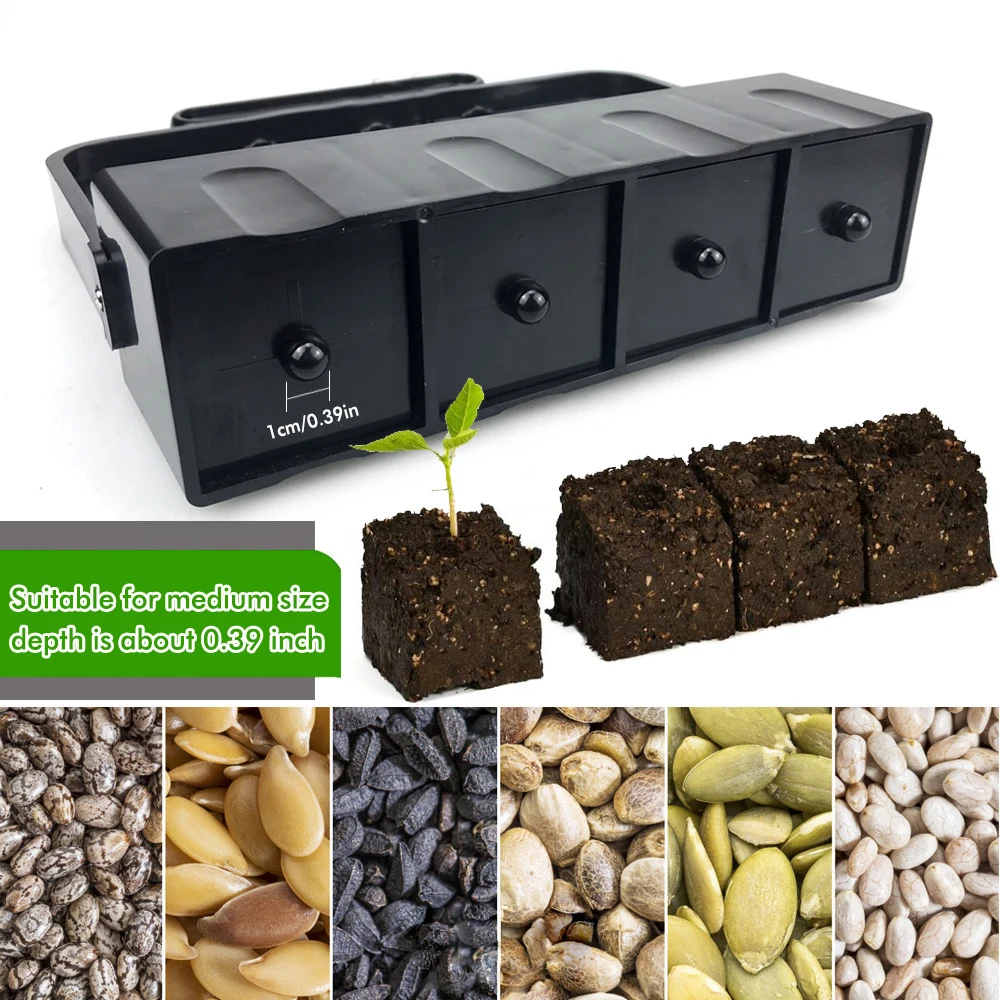 Black Gardening Manual Soil Block Maker Soil Blocker Garden Sowing Tool Suitable For Garden Soil Potted Plants Outdoor Plants 5