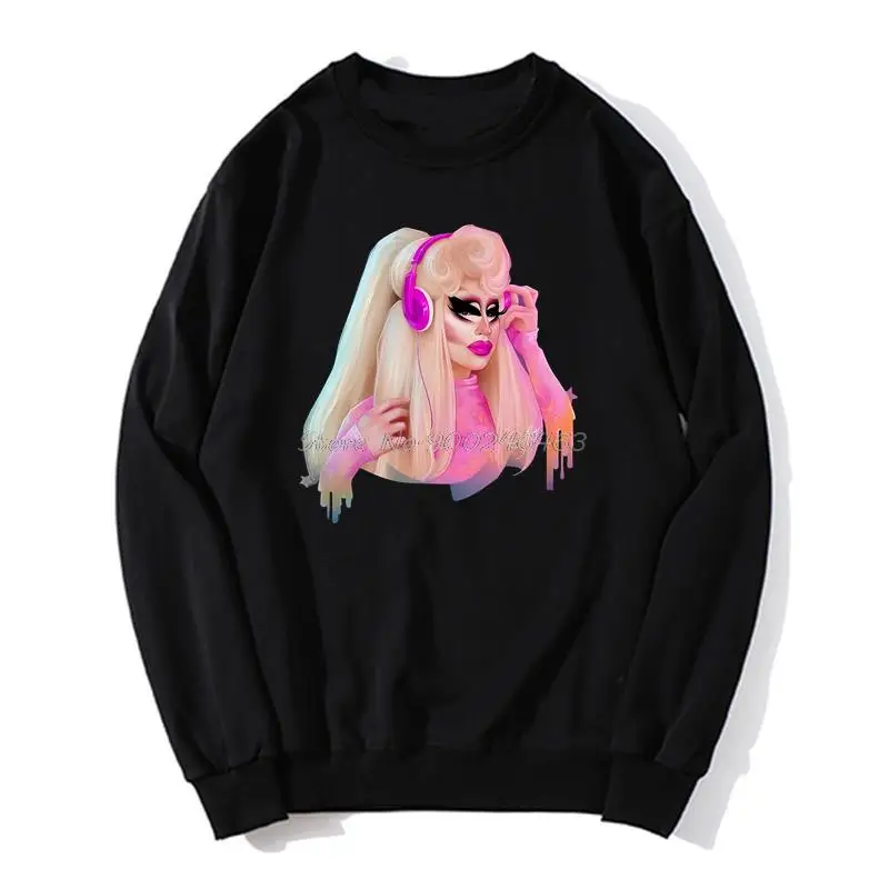 Trixie mattel bestseller eingang aussehen benutzer definierte hoodie trixie katya männer o-ausschnitt hoodies pullover sweatshirt harajuku streetwear