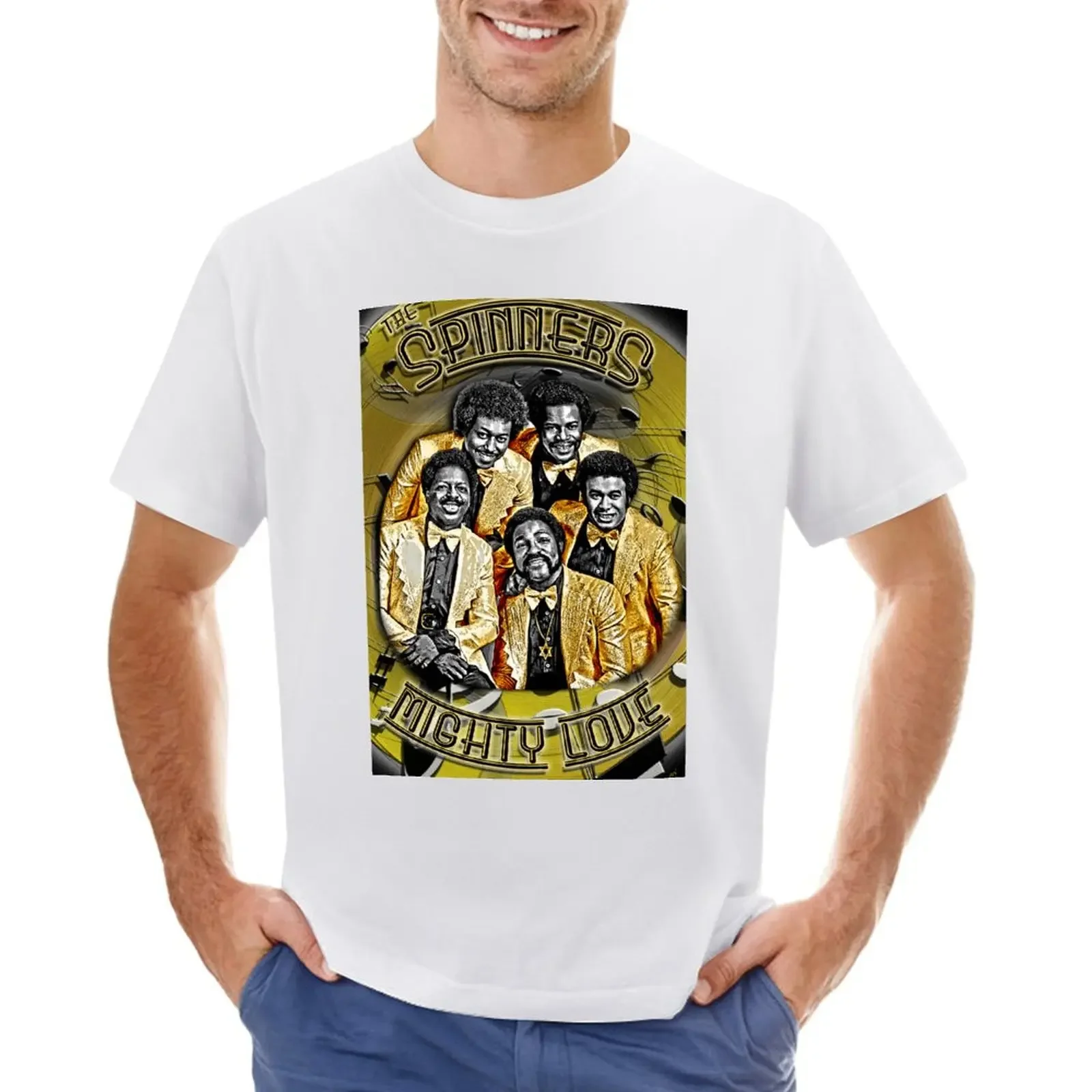 

The Spinners Mighty Love D-3 Graphic Dress T-shirt hippie clothes tops Blouse funnys plain white t shirts men