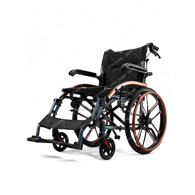 

Manual Wheelchair Elderly Foldable Portable Carrying Travel Disabled Elderly Multi-Functional Hand Push Scooter Aluminum Alloy