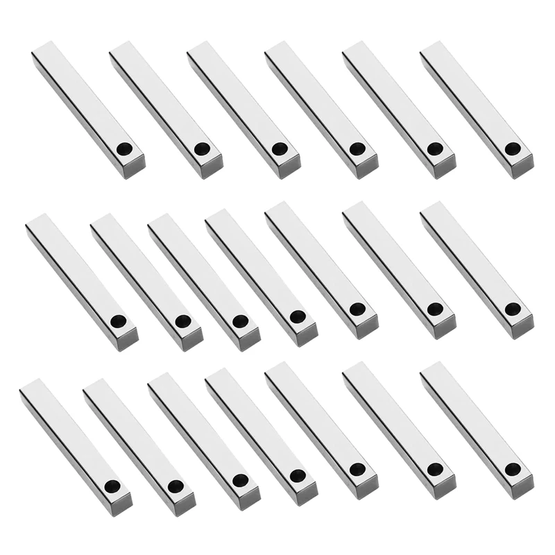 

20Pcs Stainless Steel 3D Rectangle Stamping Blanks,1 1/2 Inch Long X 1/4 Inch Pendants Metal Stamping And Jewelry Making