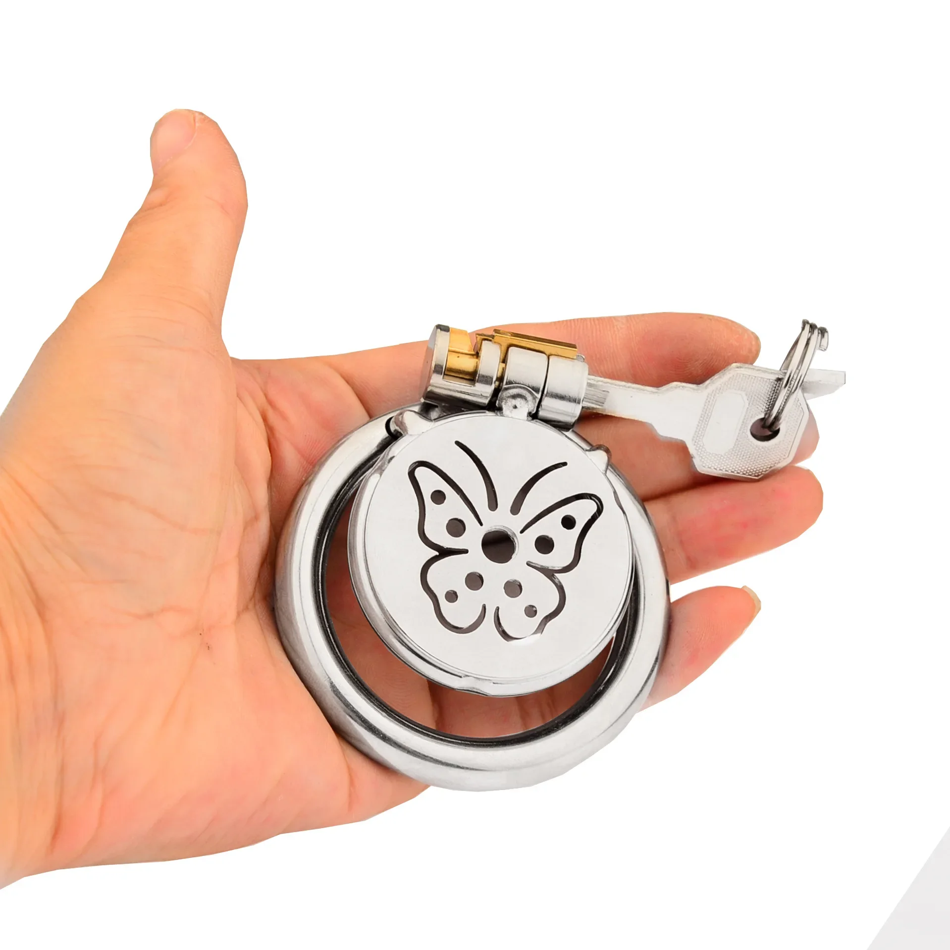 Penis Chastity Cage Chastity Lock Sex Toy Chastity Cage Accessory Upgraded CB Lock Cock Cage Chastity Cage Longterm for Male Men Urethral Extreme Toys for Man Small Flat Masturbation Bdsm