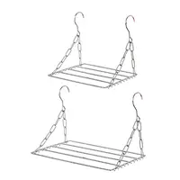 Balcony Folding Shoe Drying Rack Clothes Airer Stainless Steel Laundry Underwear G5AB 1