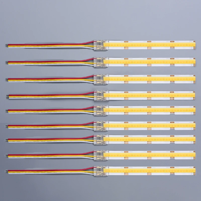 COB LED 와이어 커넥터8 10mm 연결 무땜납 미니 버클 FCOB RGB CCT LED 스트립 라이트 2 3핀 커넥터 와이어 포함 ?