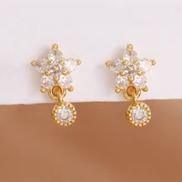 Luxury Stainless Steel Star Dangle Earrings For Women Sparkling Zircons Geometric Ear Piercing Earring Fashion Jewelry aretes