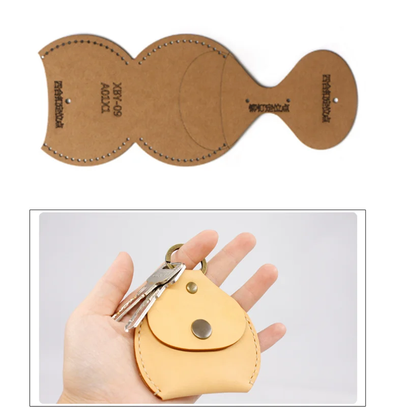 가죽공예 패턴 스텐실 템플릿 몰드 지갑 동전 지갑 제작 미니 프로젝트용 DIY 크래프트 종이 도구