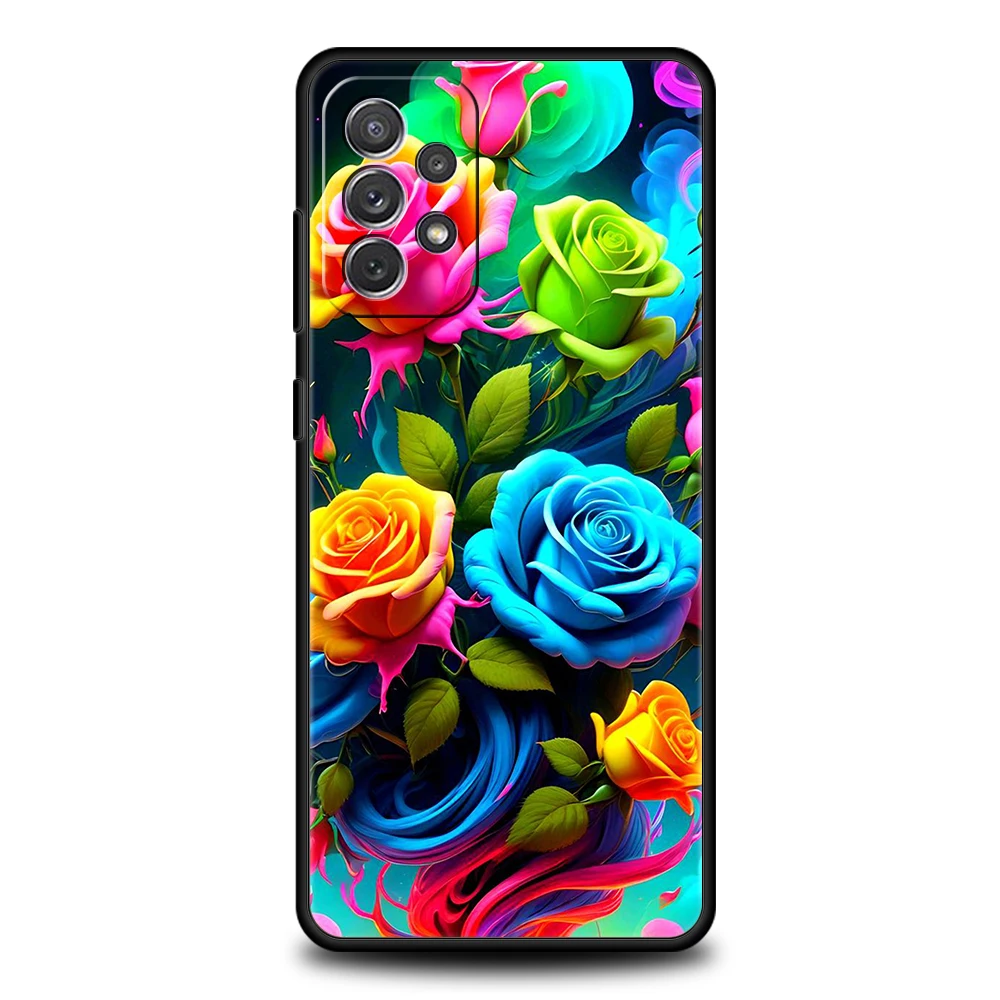 Vibrant Floral Silicone Phone Case Cover