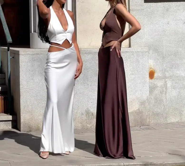 

Женское асимметричное платье с V-образным вырезом, 2 цвета