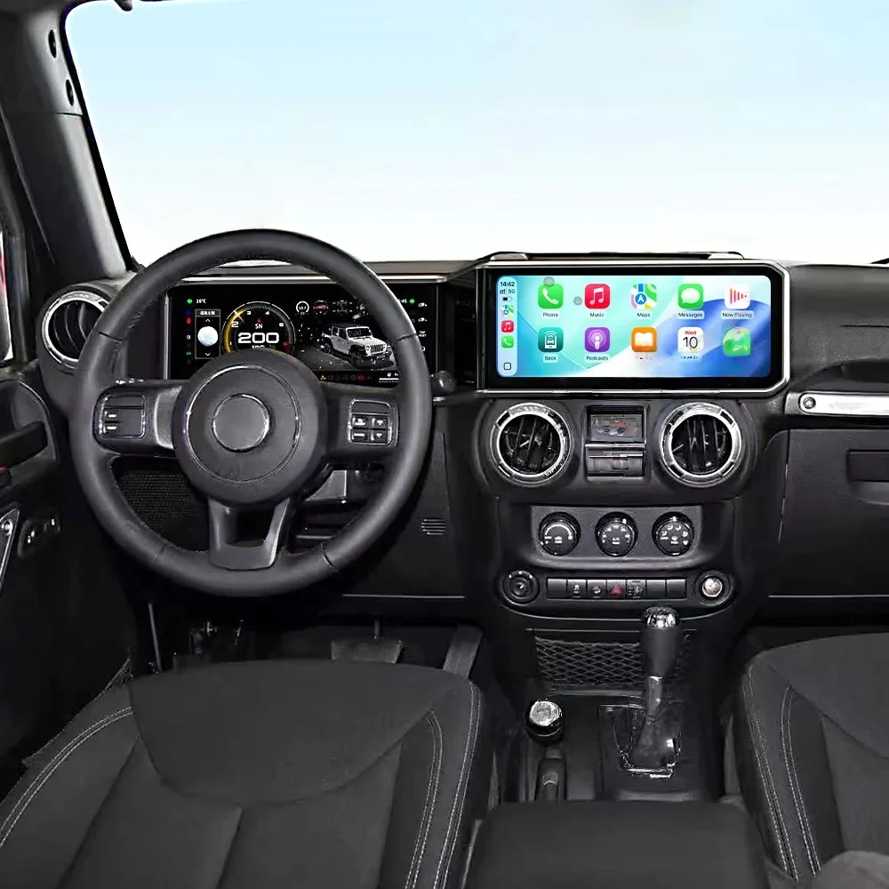 Estéreo Android de 24.6 pulgadas con pantalla dual y Carplay para Jeep Wrangler JK 2010-2017, reproductor multimedia para automóvil, radio digital para auto. 6