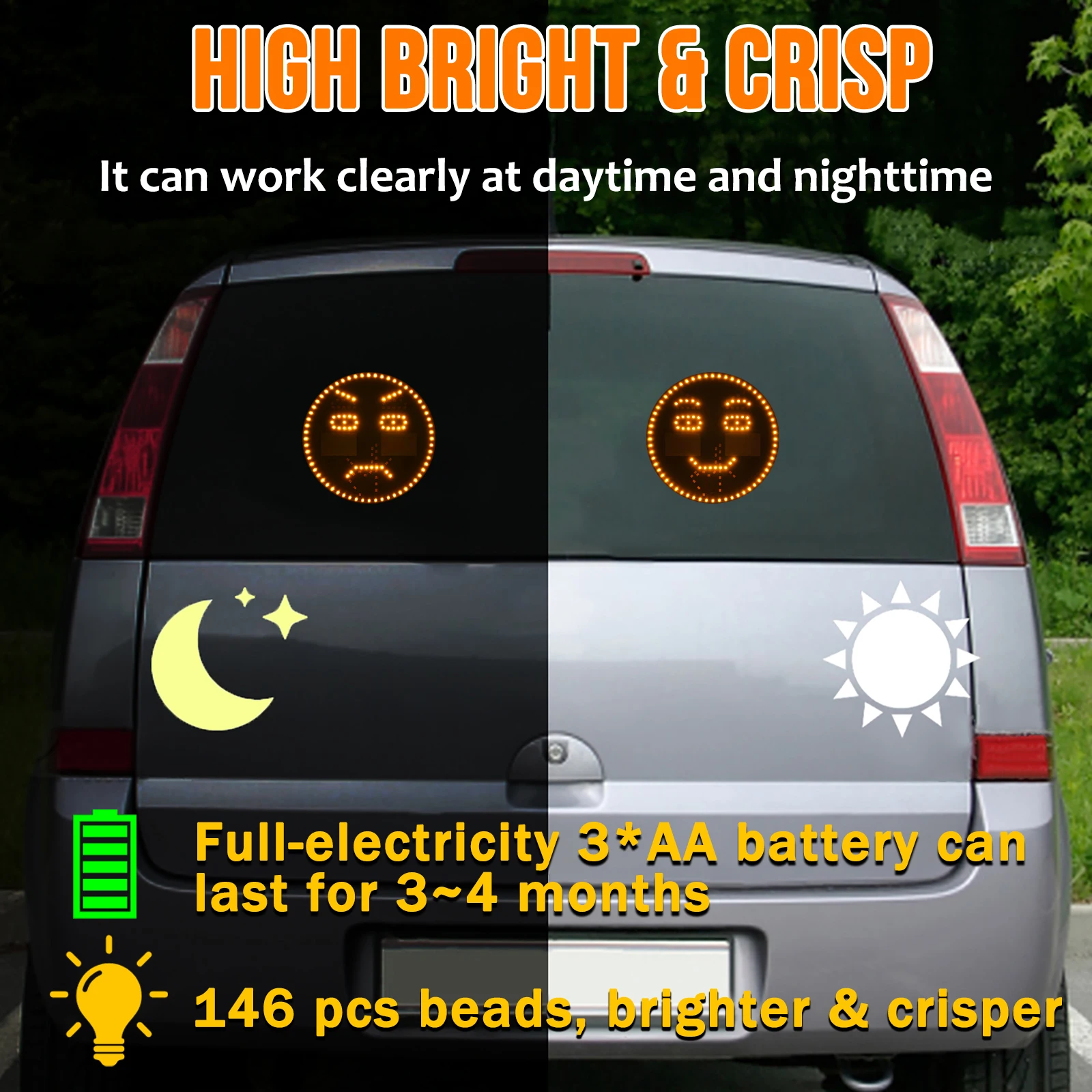 무선 LED 후방 경고 브레이크 라이트, BMW, 폭스바겐, 혼다, 닛산, 포드, 현대용 LED 트렁크 라이트, 손가락 앞 유리 라이트
