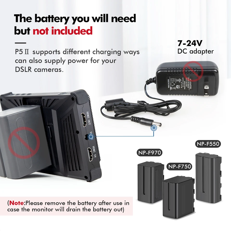 Desview P5II カメラフィールドモニター 800nits フル HD 1980*1080 高