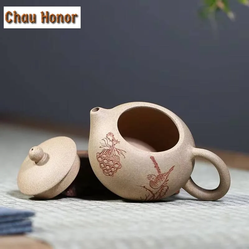 120ml Yixing Purple Clay Teapots Classic Xishi Tea Pot Raw Ore Beauty Kettle Master Handmade Zisha Tea Set Customized Gifts