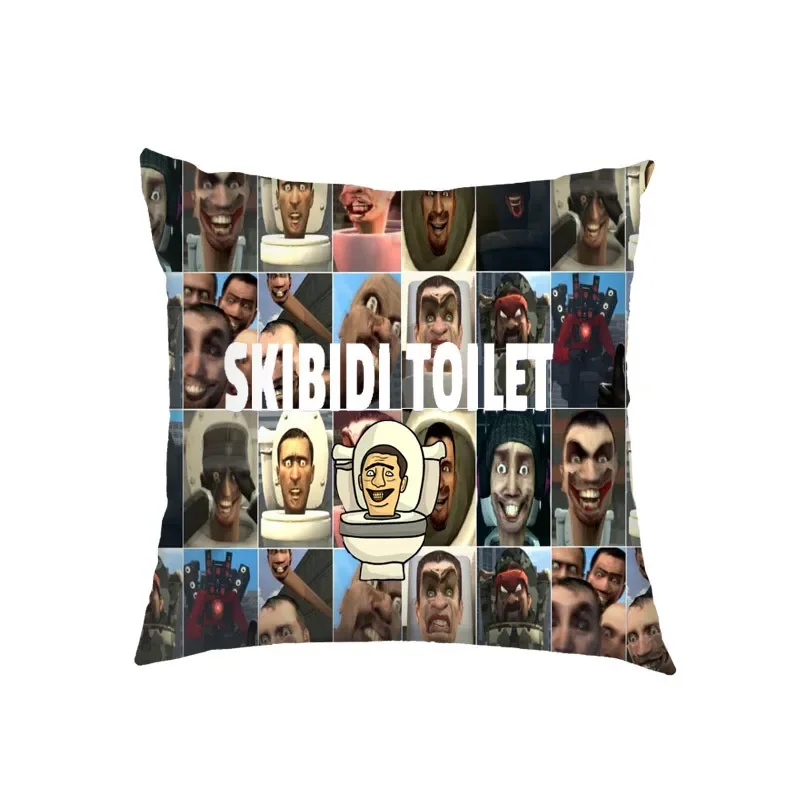 Skibidi Toilet Toilet Pillowcase 45x45cm Digital Velvet Sofa Cushion Cover Pillowcase Children's Toys Gifts