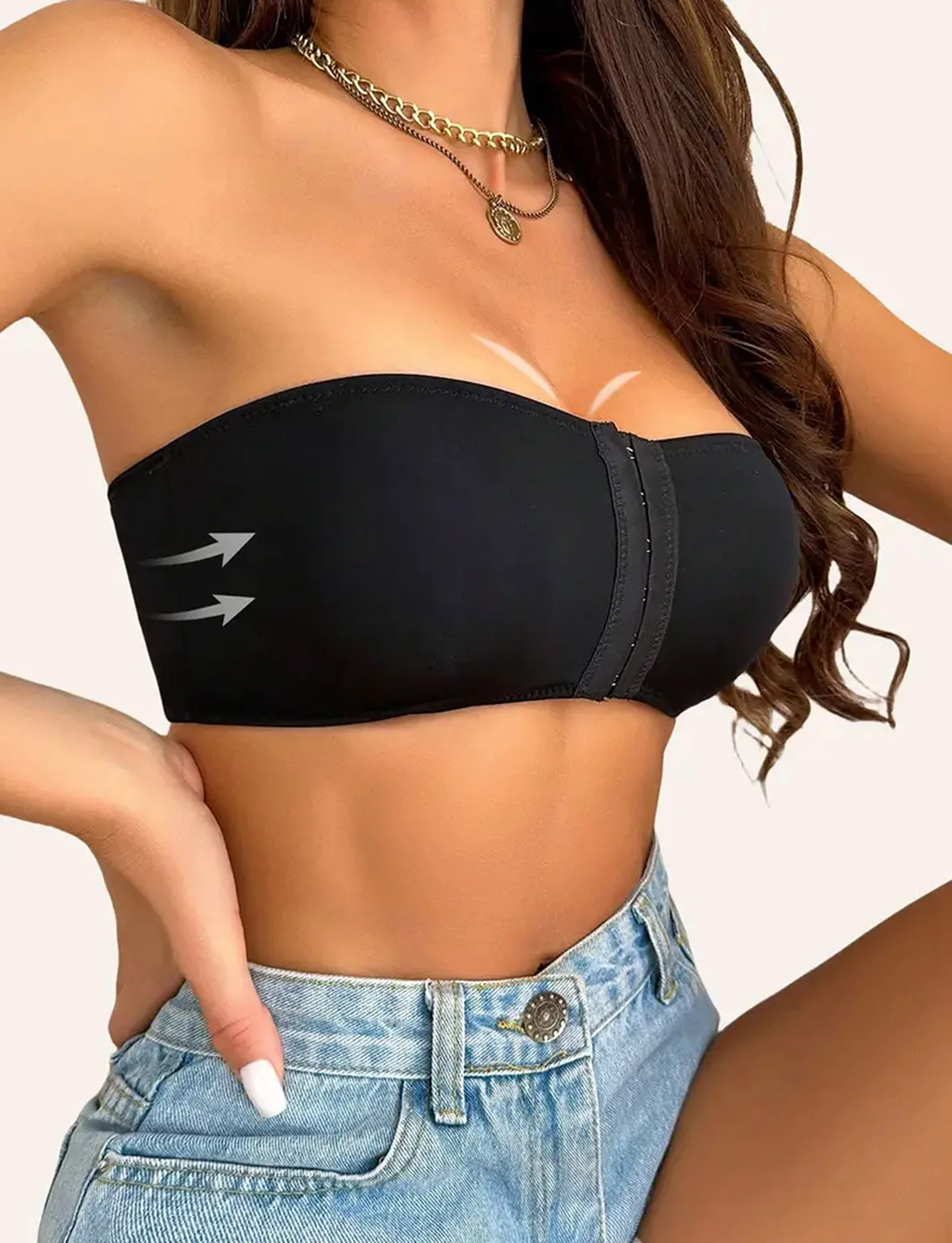 Women Strapless Bras wireless Seamless Bralettes Wireless Bra Soft Support Front Buckle detachable shoulder straps women lingerie bra
