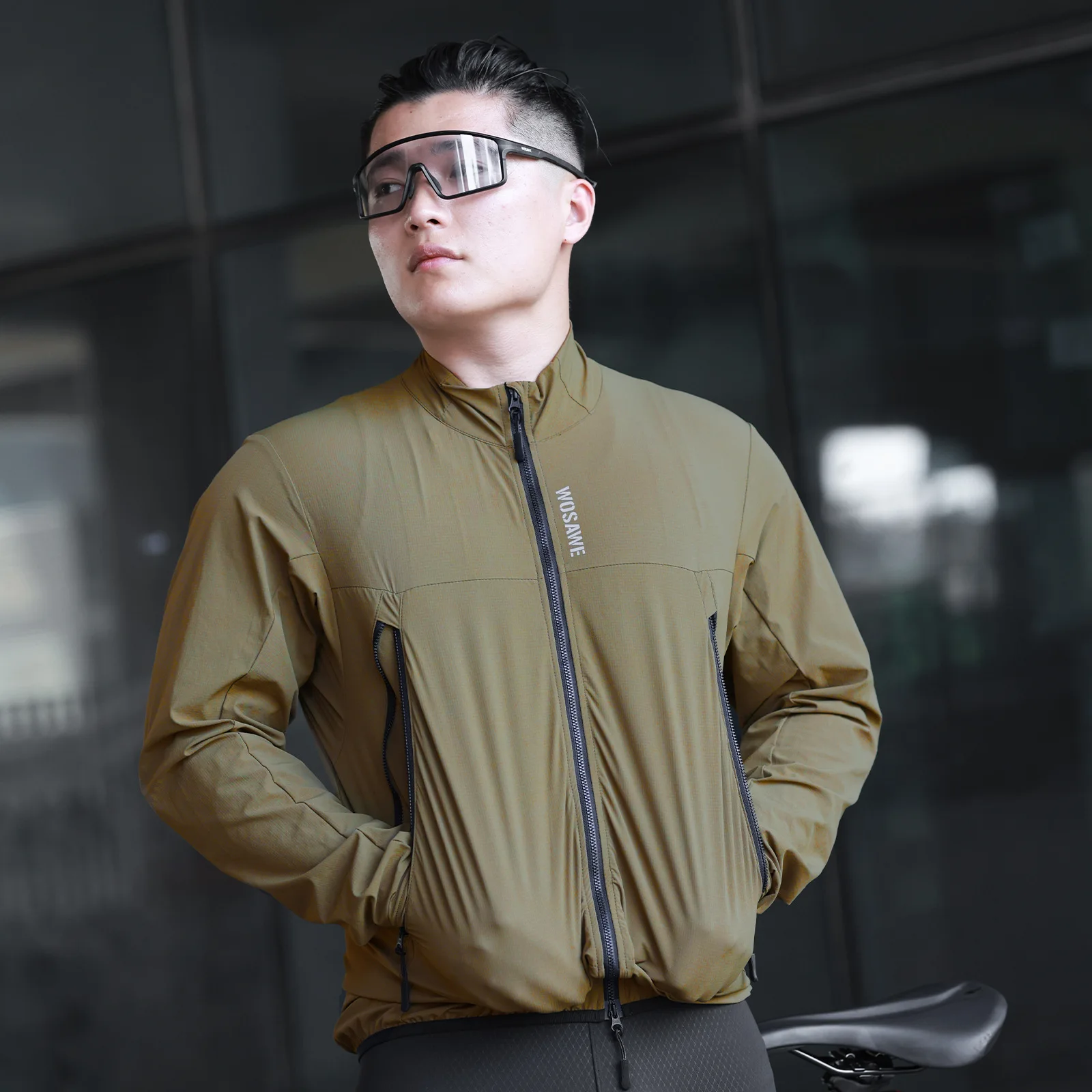 WOSAWE 남성용 사이클링 재킷 방풍 경량 통기성 풀 지퍼 긴팔 MTB 로드 바이크 윈드브레이커 아웃도어 라이딩 코트