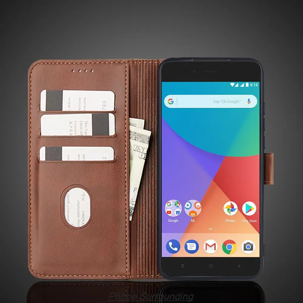 Premium PU Leather Wallet Flip Case - Retro Protective Holster with Lanyard