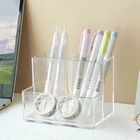 100% new brand and high-quality  Makeup Box Make Up Brush Bucket Cosmetic Organizer Student Desk Pen Container Storage Box 1