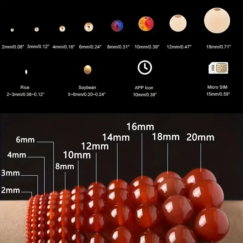 Loose Stone Beads Round Hematite Stone Beads For Jewelry Making Diy Bracelet Accessories 2/3/4/6/8/10/12MM 15"Strand