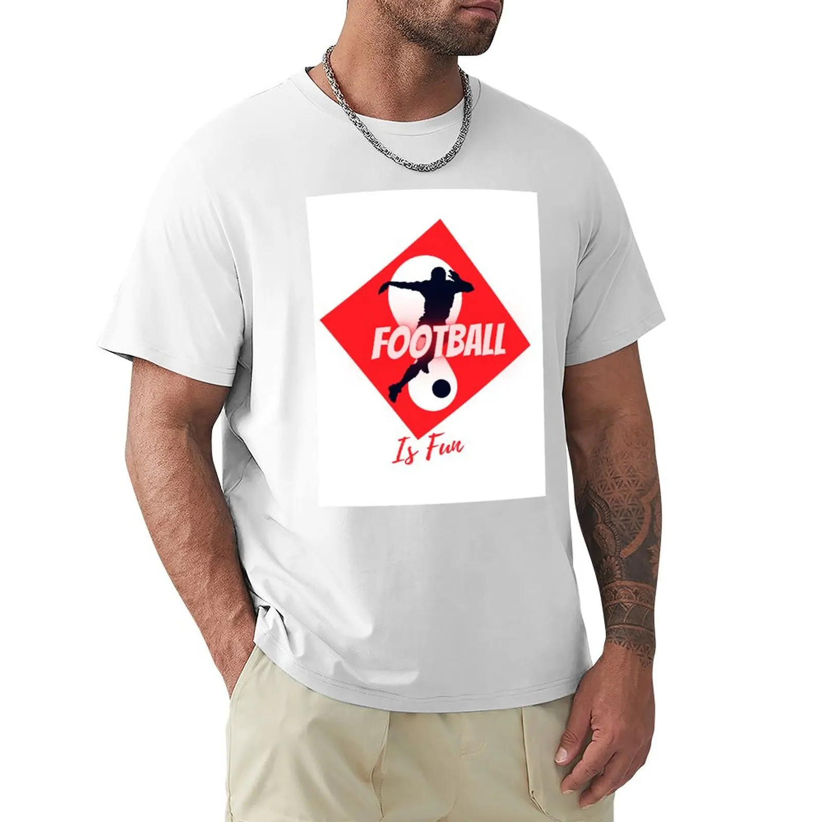 

Football, sports T-shirt oversizeds Aesthetic clothing animal prinfor boys boys whites mens funny t shirts