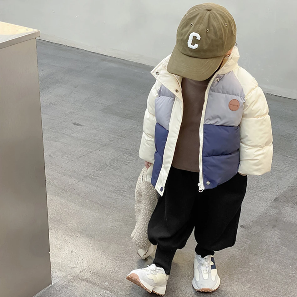Down Jacket Children Jackets Infant Autumn Winter Jacket for Baby Girls Boys Down Children Outerwear Coats Dot Hooded Cotton Kids Clothing