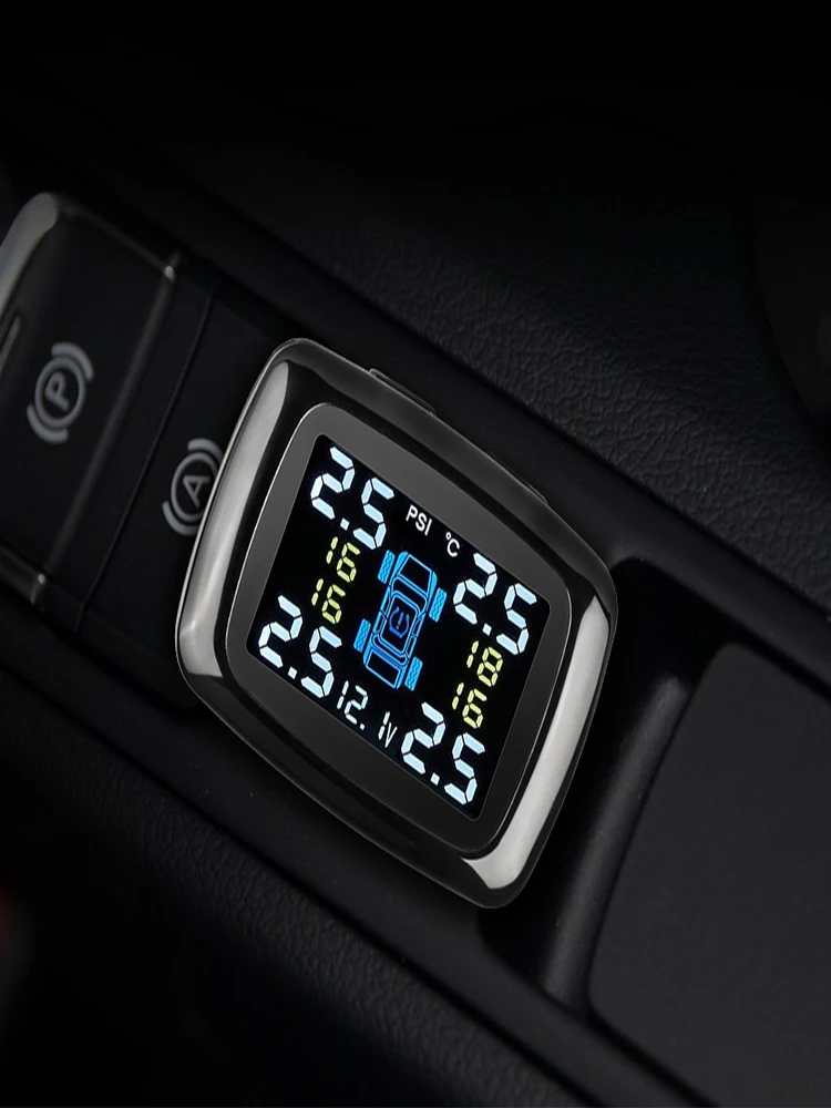 E-ACE K07 TPMS Tire Pressure Monitoring System Solar Energy And USB Charging 4 Sensors Monitor Tire Pressure And Temperature