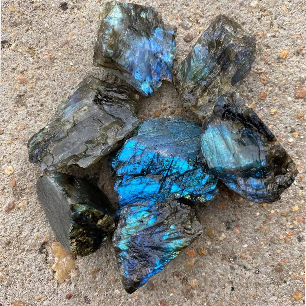 Natuurkristal Ruwe Steen Maansteen Getrokken Veldspaat Blauwe Ruwe Steen Geen Vuur Aromatreatment Erts Display Specimen