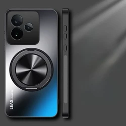 Shockproof Magnetic Holder Matte Hard Phone Case Cover for Realme Neo7x (Black)