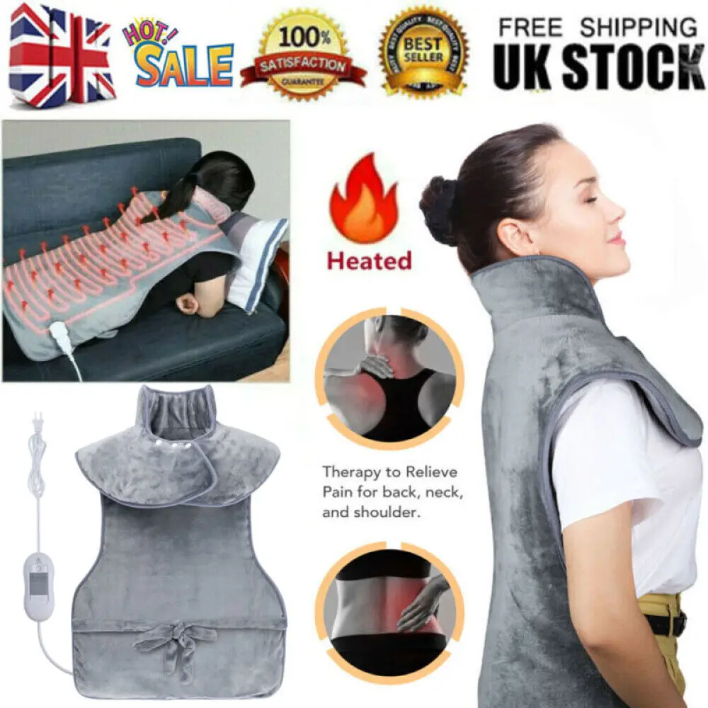

Washable Electric Heating Pad Blanket with 6 Temperature Level for Back Shoulder Neck Pain Relief Treatment Warm and Comfortable